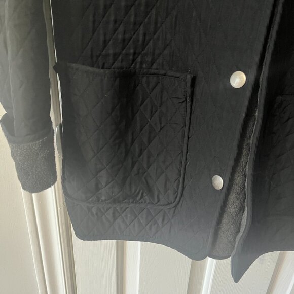 Vintage Penman's Quilted Black Grey Fleece Reversible Chore Jacket Women's Small - Picture 6 of 11